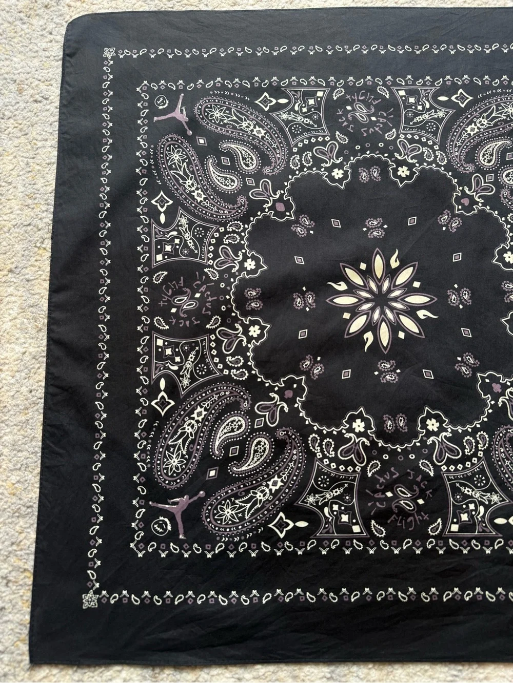 Travis Scott x Jordan Cactus Jack Flight Bandana Black Paisley 23.5”
